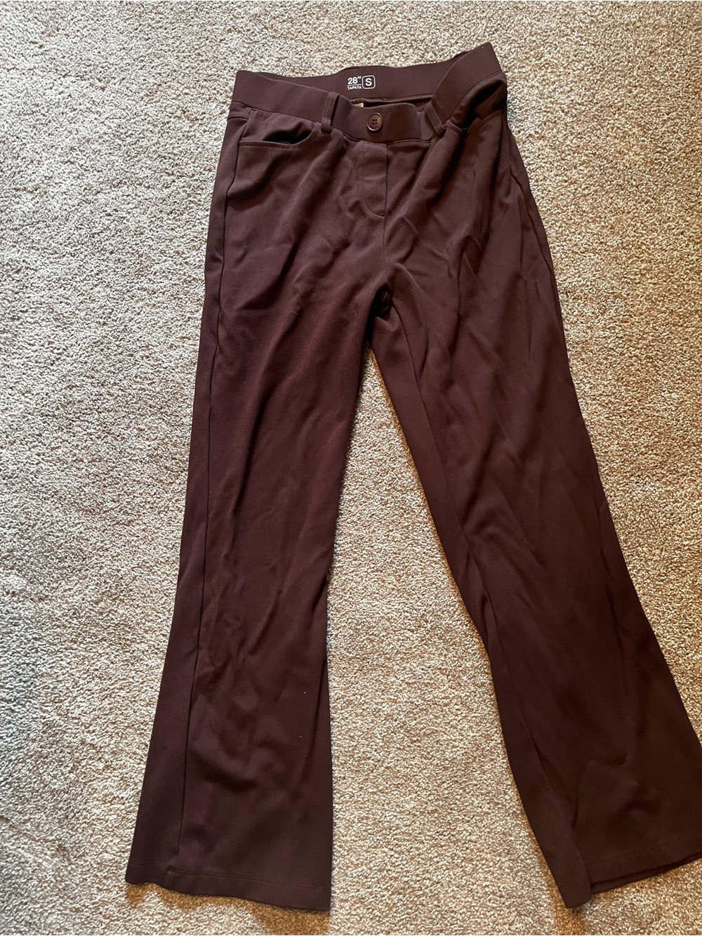Tapata Women's Stretch Flare Pants in Dark Brown
